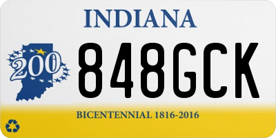 IN license plate 848GCK