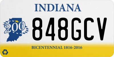 IN license plate 848GCV
