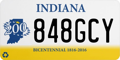 IN license plate 848GCY