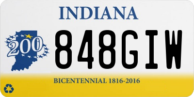 IN license plate 848GIW
