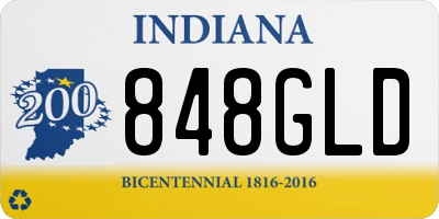IN license plate 848GLD