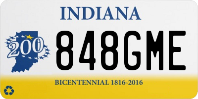 IN license plate 848GME