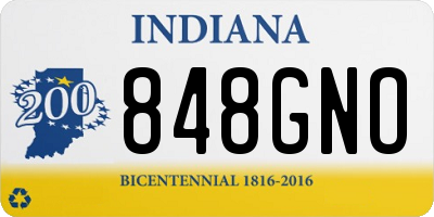 IN license plate 848GNO