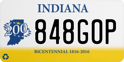 IN license plate 848GOP