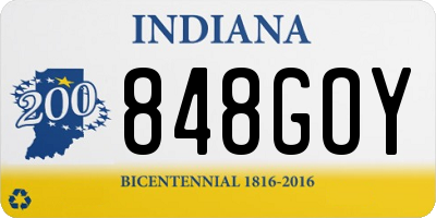 IN license plate 848GOY