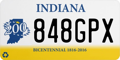 IN license plate 848GPX