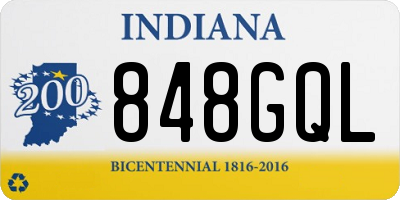 IN license plate 848GQL