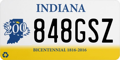 IN license plate 848GSZ