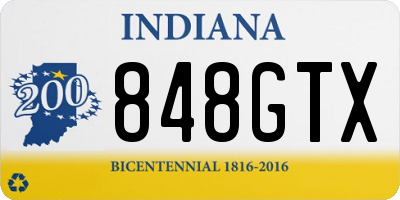 IN license plate 848GTX