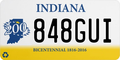 IN license plate 848GUI