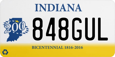 IN license plate 848GUL
