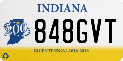 IN license plate 848GVT