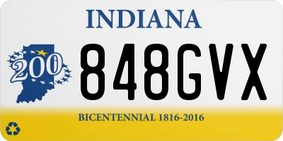 IN license plate 848GVX