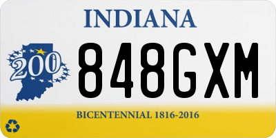 IN license plate 848GXM
