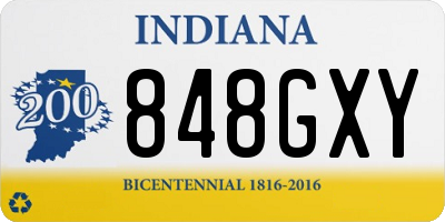 IN license plate 848GXY