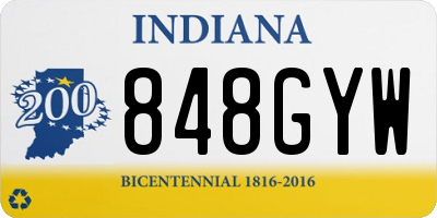 IN license plate 848GYW