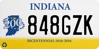 IN license plate 848GZK