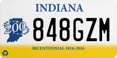 IN license plate 848GZM