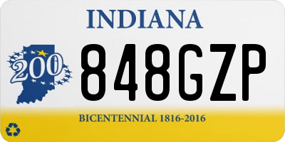 IN license plate 848GZP
