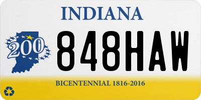 IN license plate 848HAW