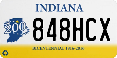 IN license plate 848HCX