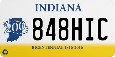 IN license plate 848HIC