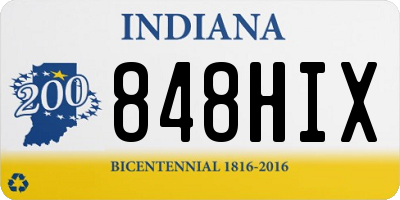 IN license plate 848HIX