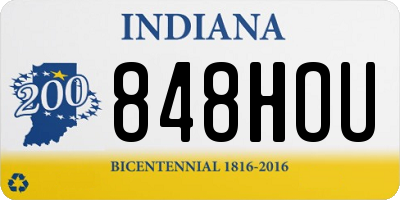 IN license plate 848HOU