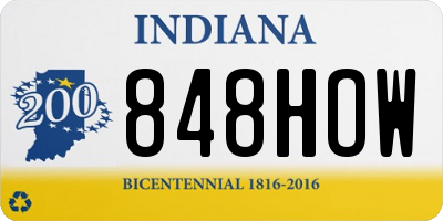 IN license plate 848HOW