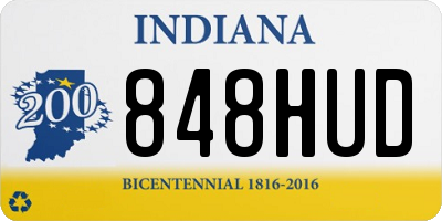 IN license plate 848HUD