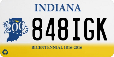 IN license plate 848IGK
