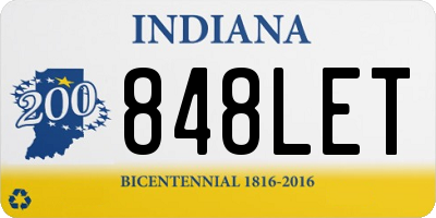 IN license plate 848LET