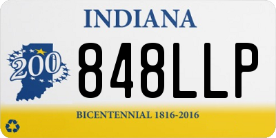 IN license plate 848LLP