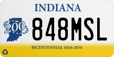 IN license plate 848MSL