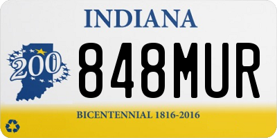 IN license plate 848MUR