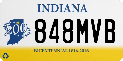 IN license plate 848MVB