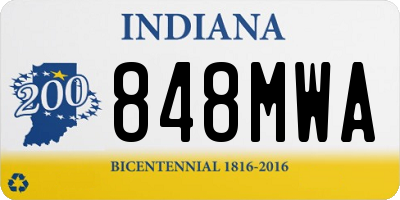 IN license plate 848MWA