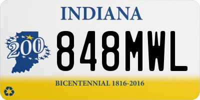 IN license plate 848MWL