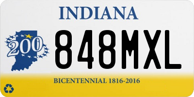 IN license plate 848MXL