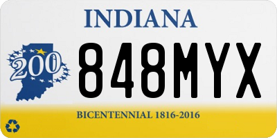 IN license plate 848MYX
