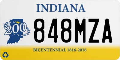 IN license plate 848MZA