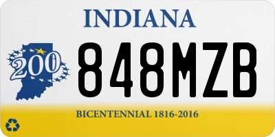 IN license plate 848MZB