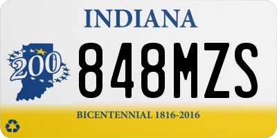 IN license plate 848MZS