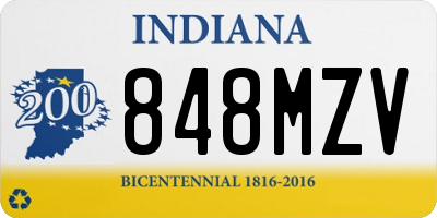 IN license plate 848MZV