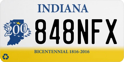 IN license plate 848NFX