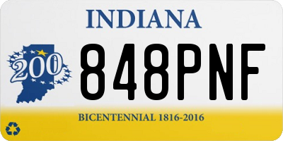 IN license plate 848PNF