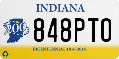 IN license plate 848PTO