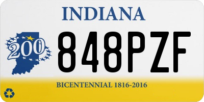 IN license plate 848PZF