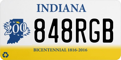IN license plate 848RGB