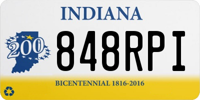 IN license plate 848RPI